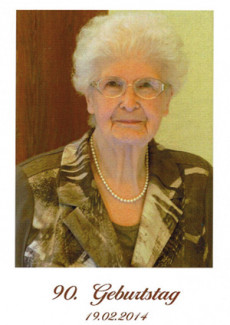 Fr. Ellas Loos an ihrem 90sten Geburtstag 2014