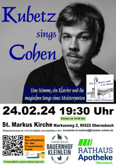 Kubetz sings Cohen